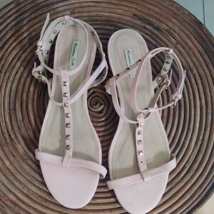 Massimo Dutti Pink Studded Sandals